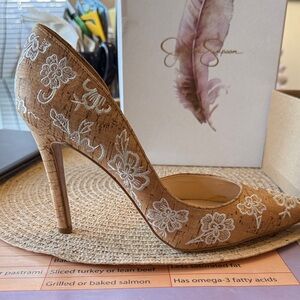 Jessica Simpson Brown Floral Heels